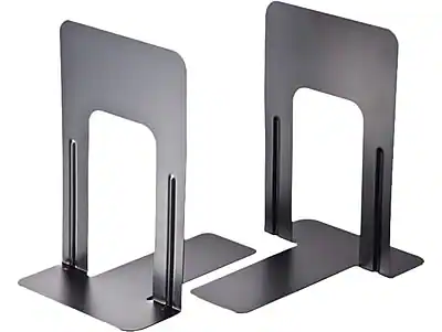 Front. Officemate - Steel Book Ends, 9"H - Black.