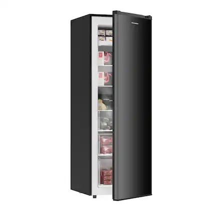 Front. BANGSON - BANGSON 7.0 Cu.ft Upright Freezer, Convertible Freezer/Refrigerator, for Kitchen Garage Office Apartment, Black - Black.