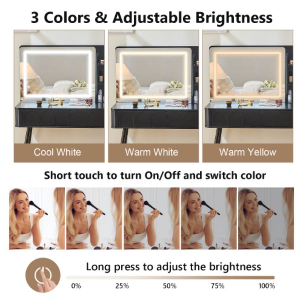 3 Colors & Adjustable Brightness

Cool White Warm White Warm Yellow

Short touch to turn On/Off and switch color

Long press to adjust the brightness

0% 25% 50% 75% 100%
