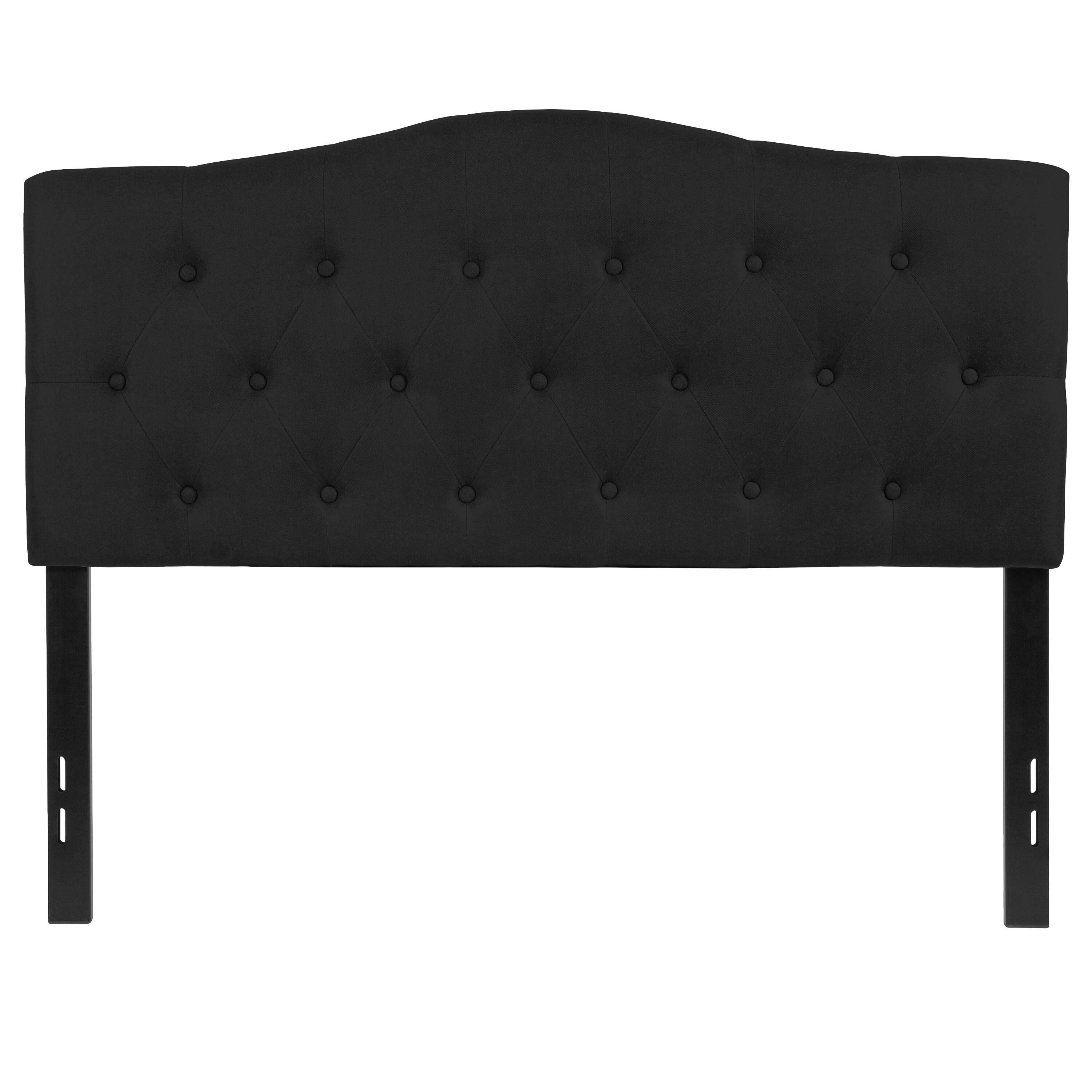 Alt View 5. Emma + Oliver - Arched Button Tufted Upholstered Headboard - Black.