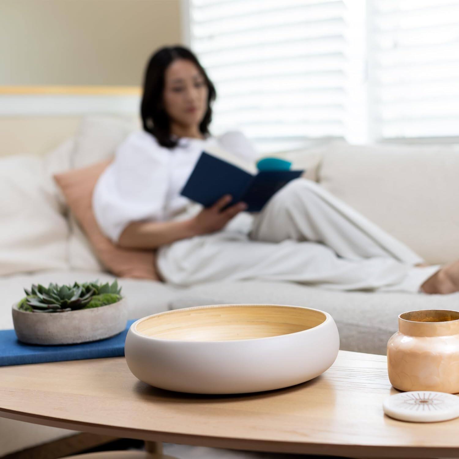 Alt View 2. Lexa - Bamboo Fruit Bowl, 12 Inch, Gray - Gray.