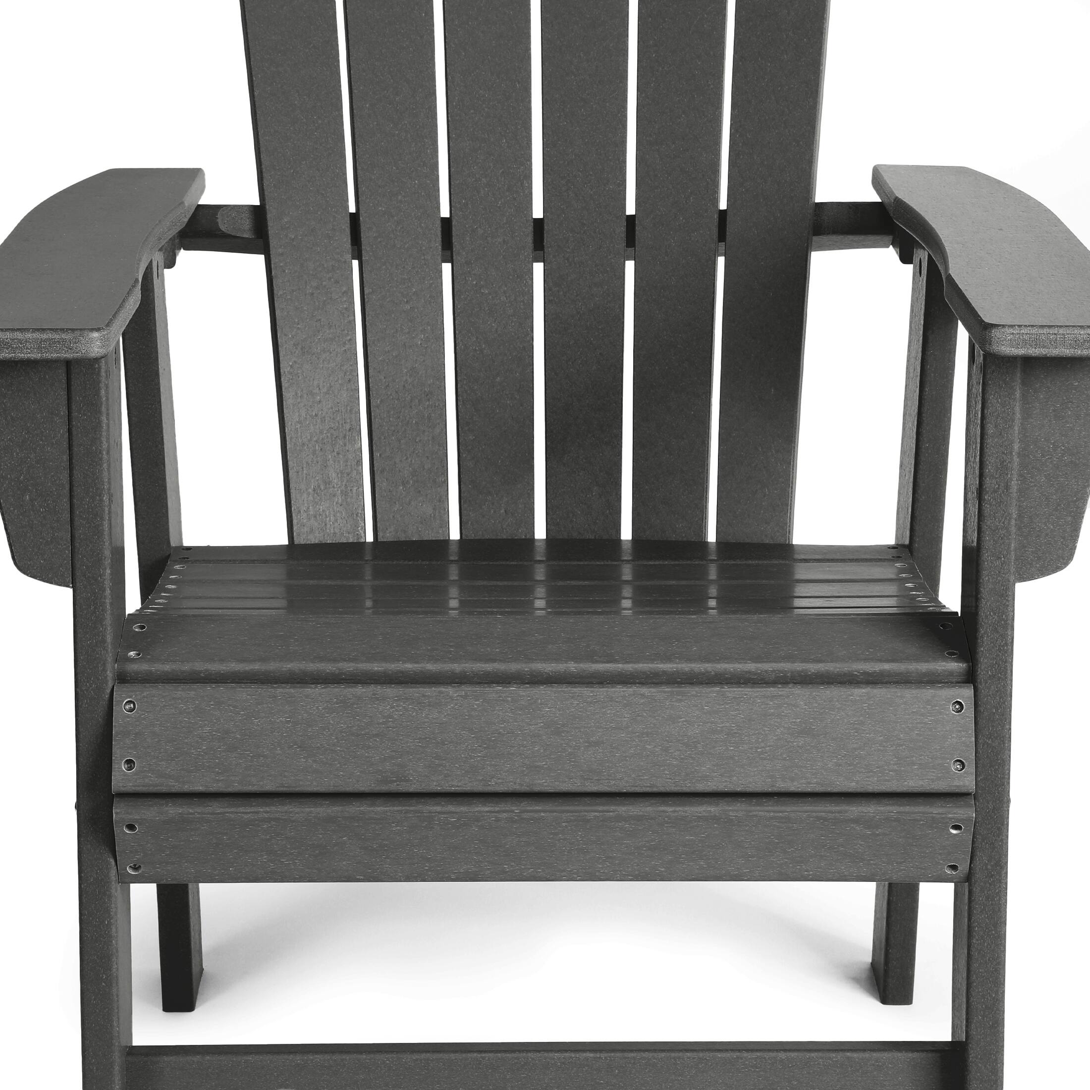 Alt View 6. WestinTrends - WestinTrends Dylan Outdoor Patio Shell-back Adirondack Dining Chair Weather Resistant - Gray.