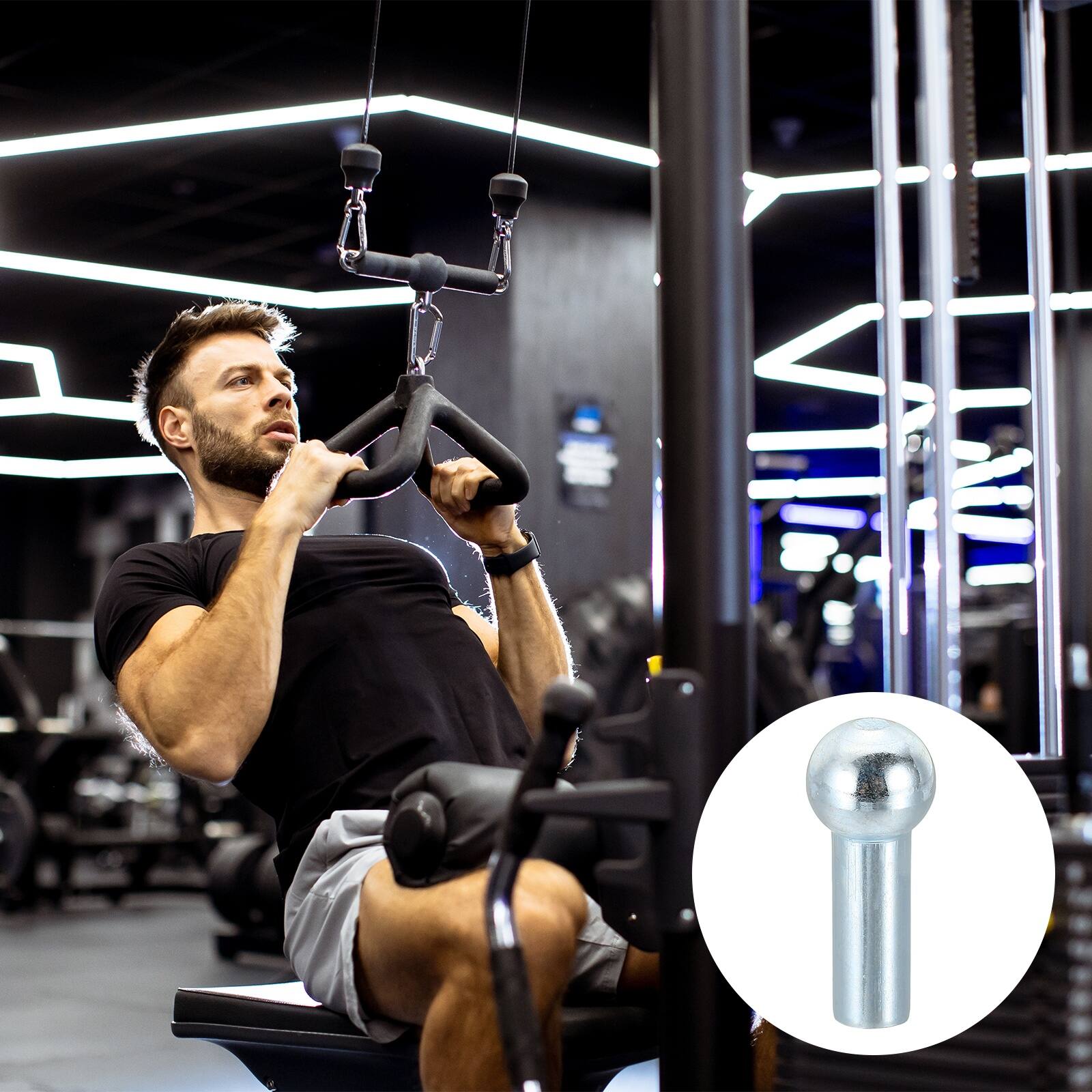 Alt View 5. Unique Bargains - 6pcs Gym Wire Rope Sphere Head Stopper, Cable Ball Stopper for 5mm Cable Gym Machine Replacement End - Silver.