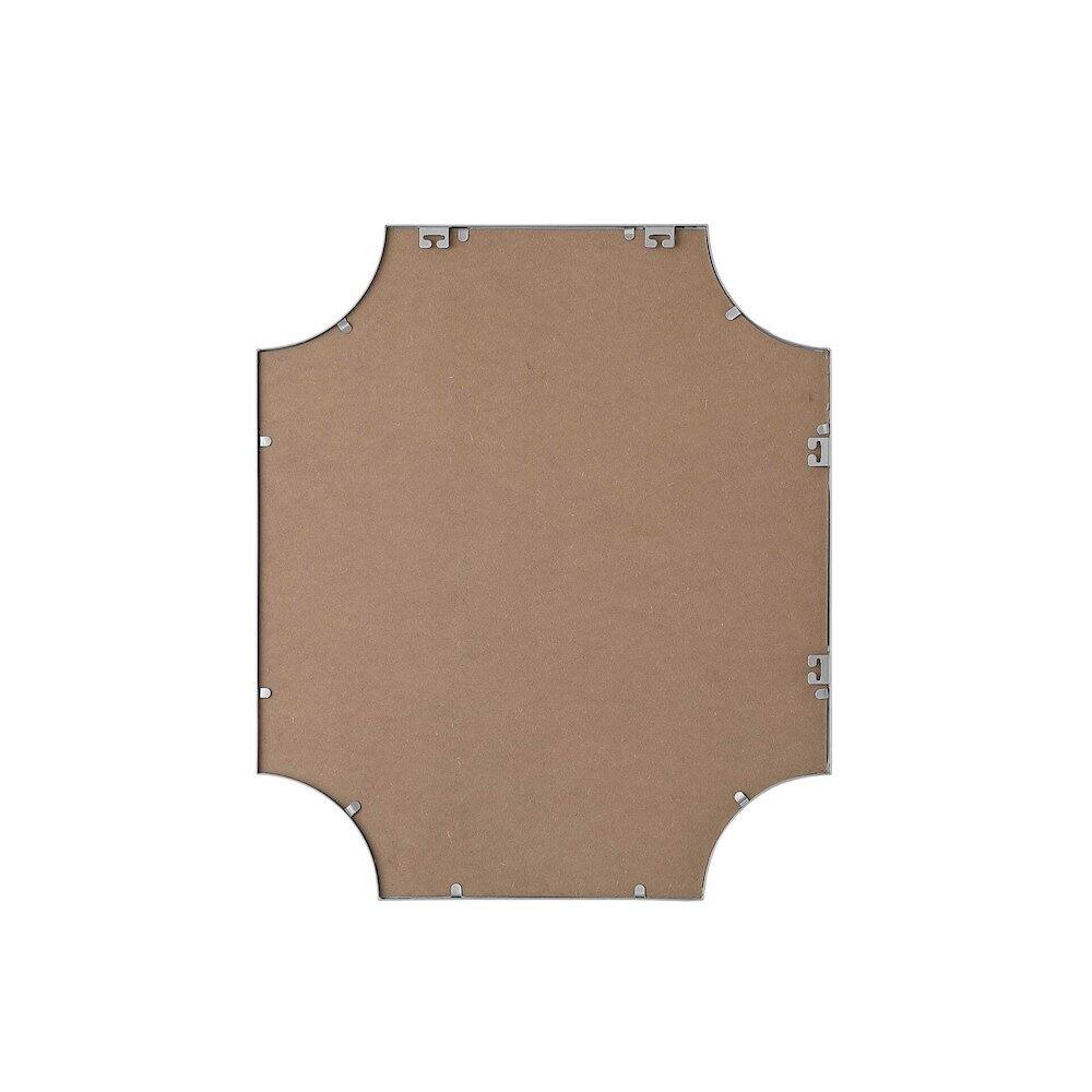 Angle. Elegant Kitchen and Bath - Notched Metal Mirror 27x32 inch in Silver - Silver.