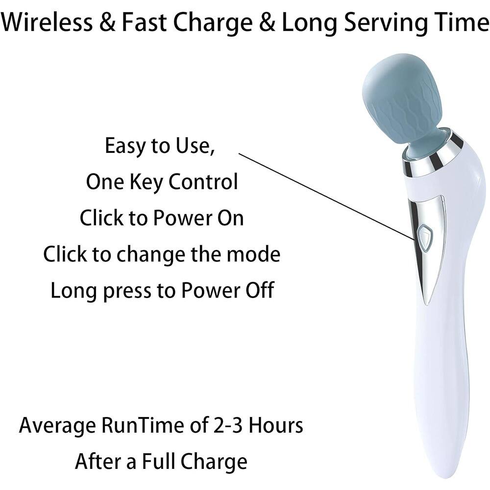 Wireless & Fast Charge & Long Serving Time

Easy to Use,  
One Key Control  
Click to Power On  
Click to change the mode  
Long press to Power Off  

Average RunTime of 2-3 Hours  
After a Full Charge