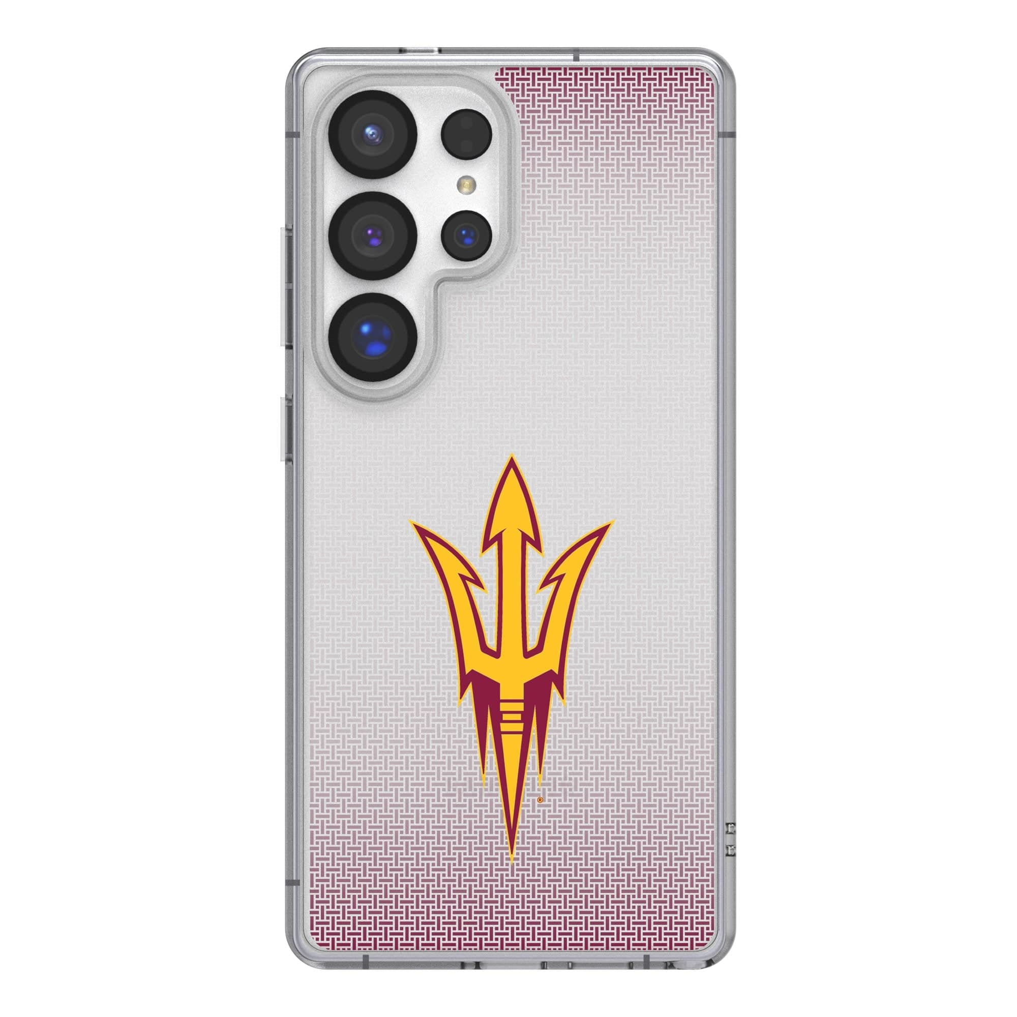 Front. Keyscaper - Arizona State Sun Devils Linen Logo Galaxy Clear Case - S24 - Multicolor.