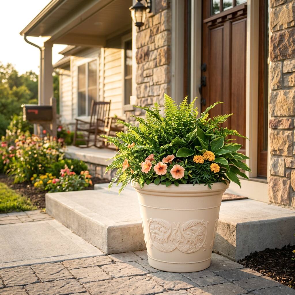 Alt View 9. Sunnydaze - 16 in Arabella Polyresin Planter - Set of 4 - Antique White - Antique White.
