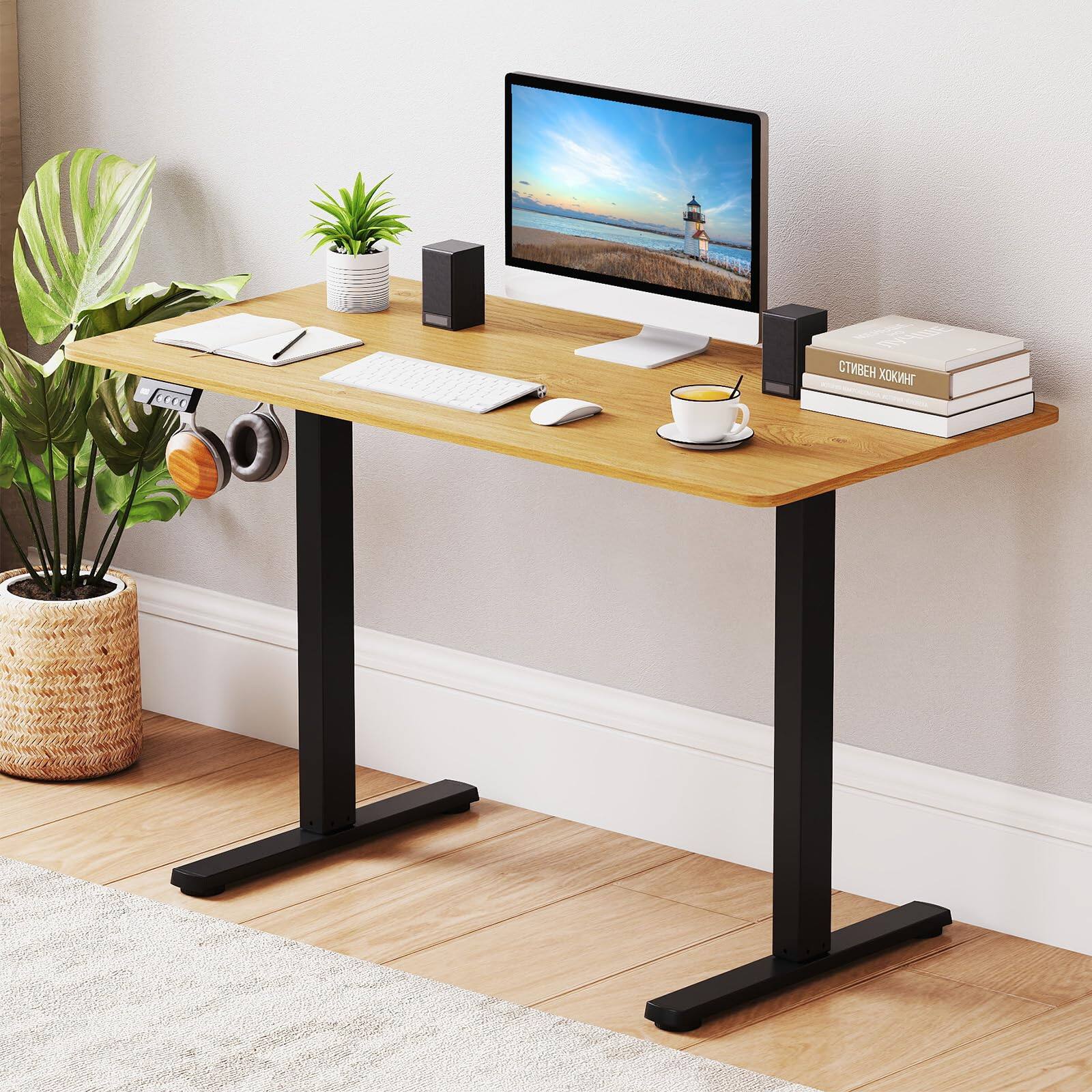 Alt View 1. Ecooso - Electric Standing Desk Frame, Height Adjustable Base with LED Display, Computer Desk Stand - Black.