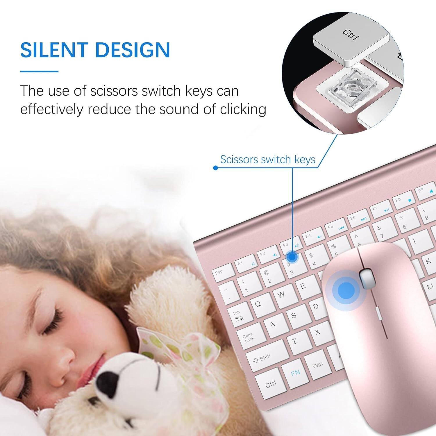 SILENT DESIGN

The use of scissors switch keys can effectively reduce the sound of clicking

Scissors switch keys

Esc - F5 44 F4 F3 % F2 4 S 5 F1 a 4 3 ! 2 E 1 W Q D Tab S A Caps X Lock Z Shift Win FN Ctrl F6 + A F7 n & 7 F8 * 8 F9 ( 9 I K M