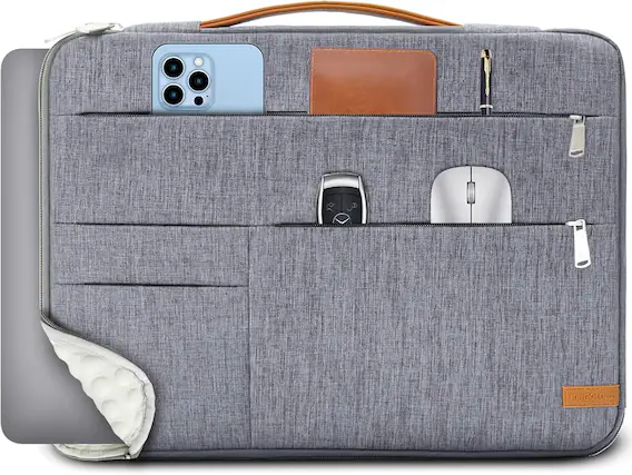 Front. Wikistore - WIKISTORE 17-17.3 inch Laptop Sleeve Bag Slim Shockproof Carrying Case for Acer Asus Dell HP Grey - Grey.