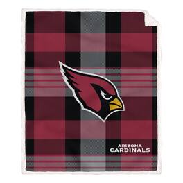 Pegasus - Arizona Cardinals 60- x 70- Plaid Steel Ultra Cozy Sherpa Blanket - Multicolor