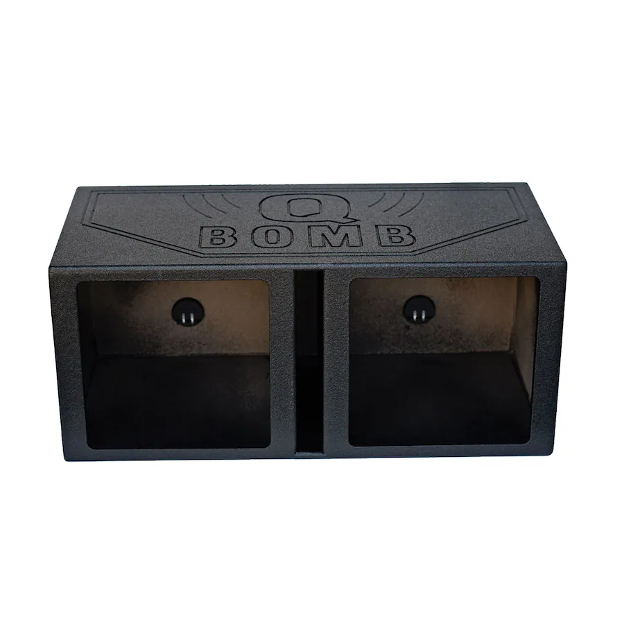 QPower QBOMB 15 Inch Center Vented Dual Subwoofer Enclosure Speaker Box ...