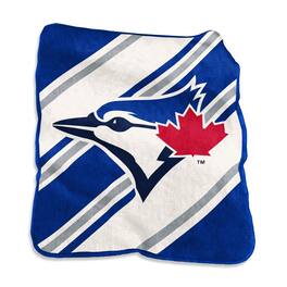 Logo Brands - Toronto Blue Jays 50" x 60" Raschel Stripe Throw Blanket - Multicolor