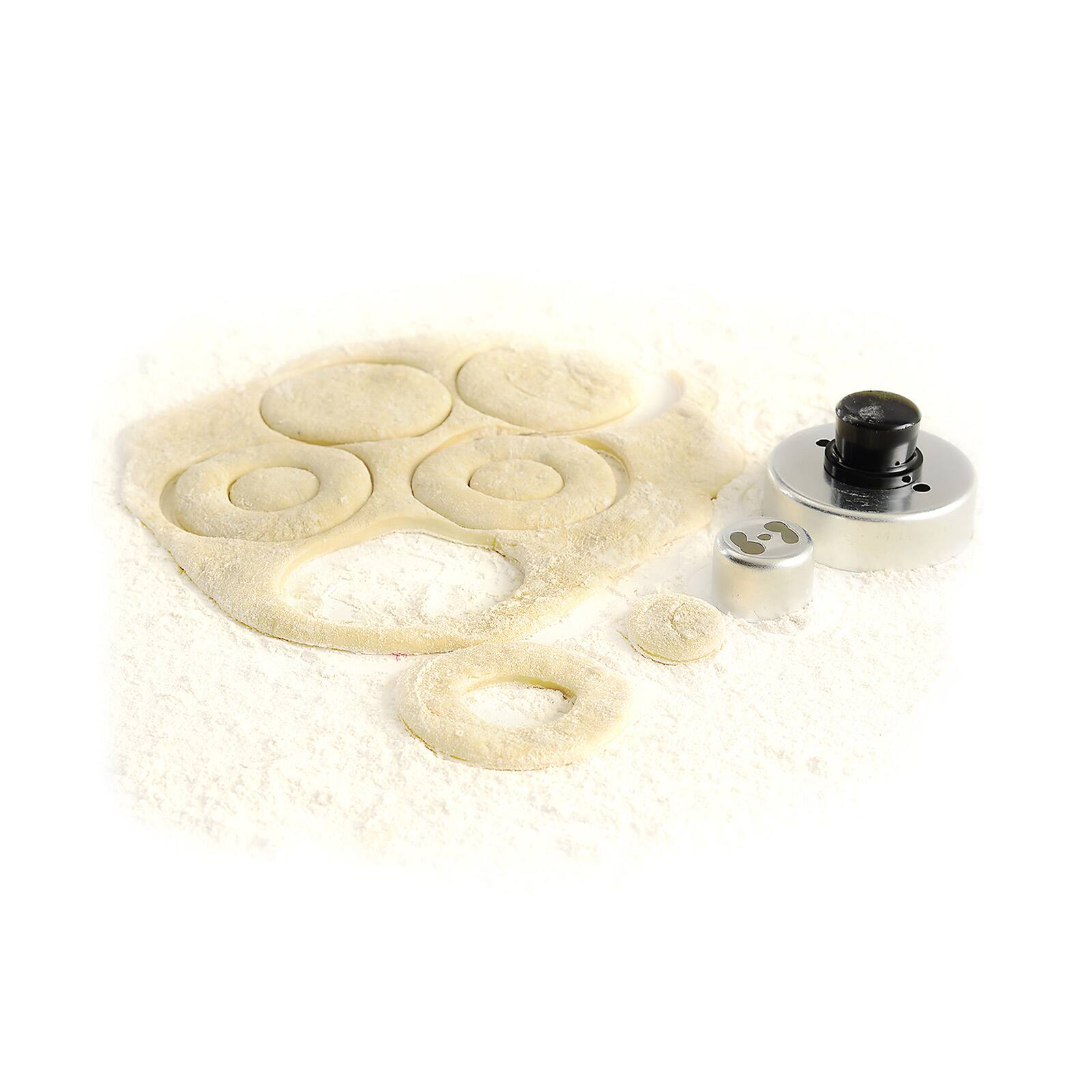Alt View 2. Norpro - Donut and Cookie Cutter – Stainless Steel with Removable Center Ring - Silver.