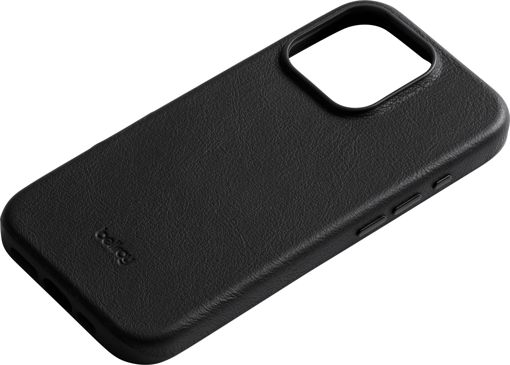 Left. Bellroy - iPhone 16 Pro Leather Phone  Case - Black.