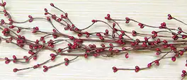 BreeBe - Wispy Pip Berry Garland - 4 Ft. - Burgundy