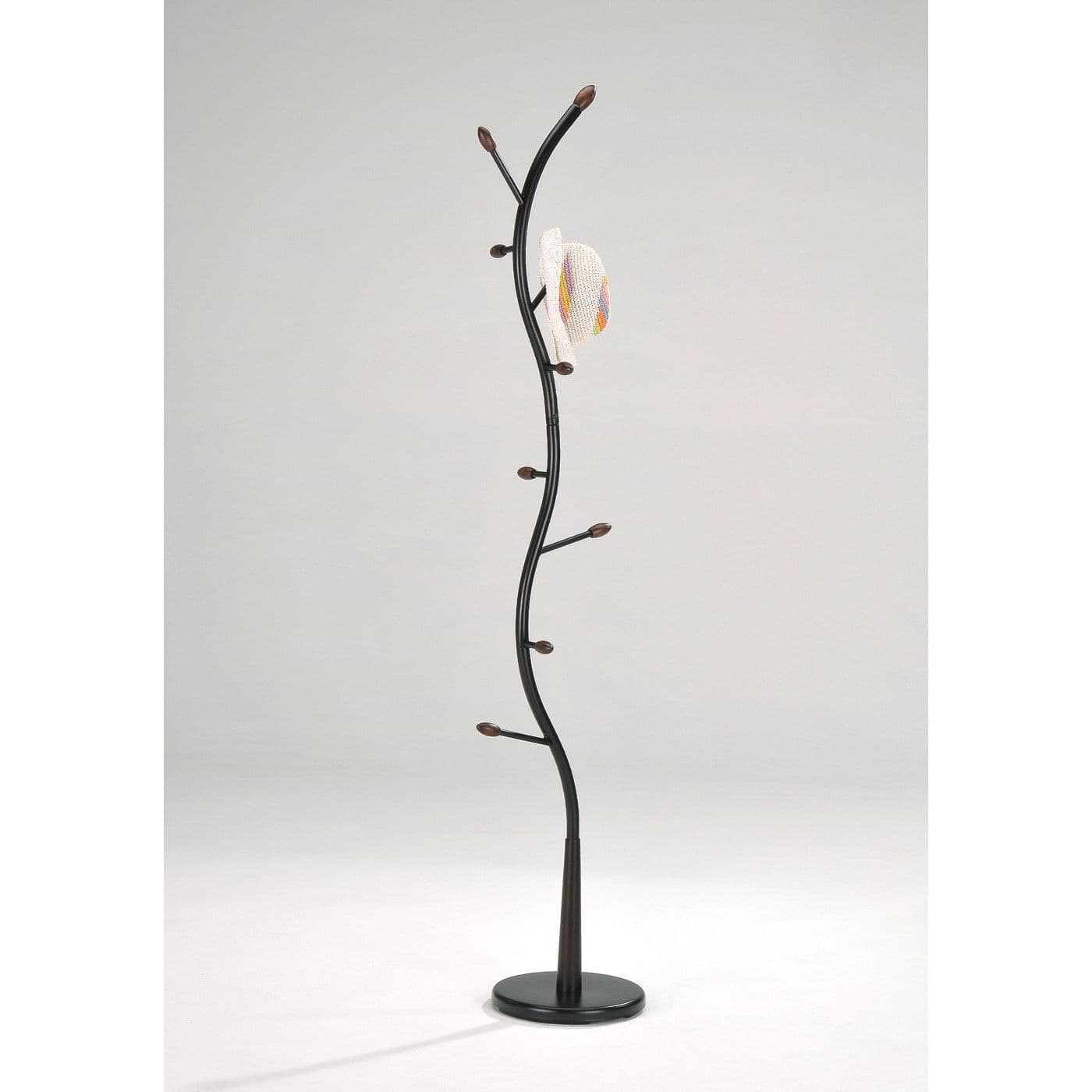 Hivvago - Metal Hall Tree Coat Rack Entryway Storage Hat Rack - Black