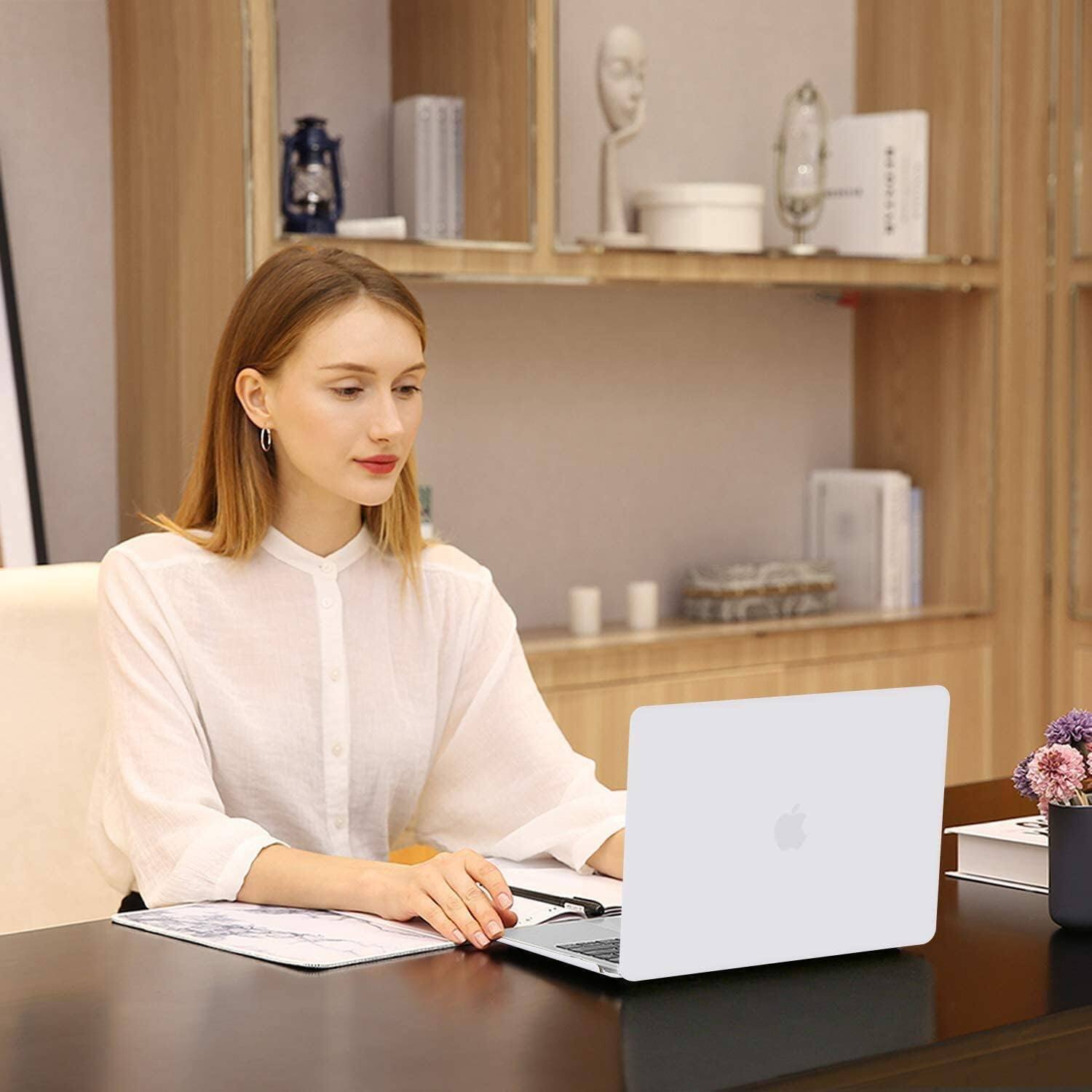 Alt View 2. mosiso - Case for MacBook Air 13 inch A2337 M1 A2179 A1932 with Touch ID 2018-2022 - White.