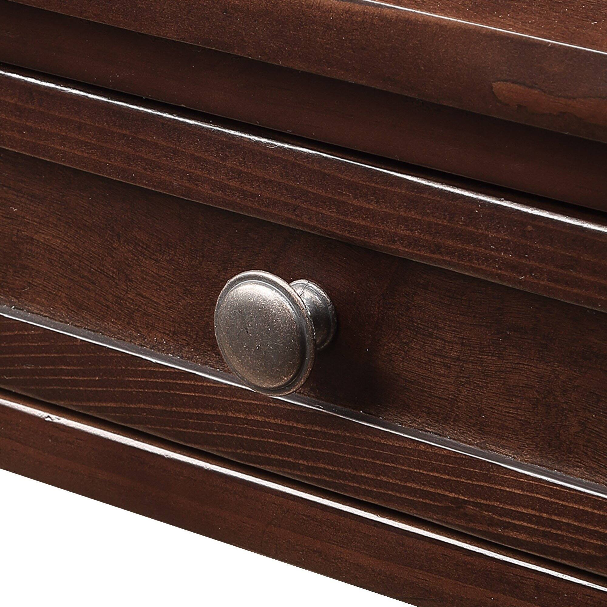 Alt View 6. GOODSILO - Farmhouse Pine Wood Console Table with Drawers and Storage Shelf for Entryway Living Room Bedroom Hallway Kitchen - Espresso.