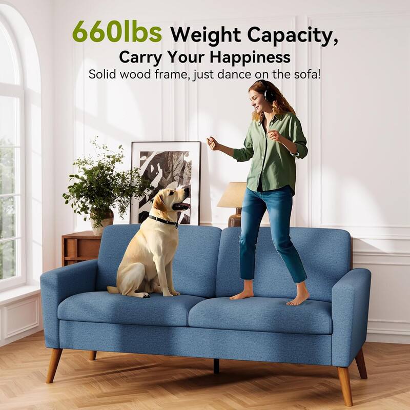 660lbs Weight Capacity, Carry Your Happiness. Solid wood frame, just dance on the sofa!