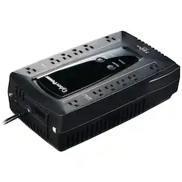 CyberPower - 12-AC Outlet Data Line 750VA/450W Line-Interactive UPS 1,030-Joule Surge Protection AVR - Black