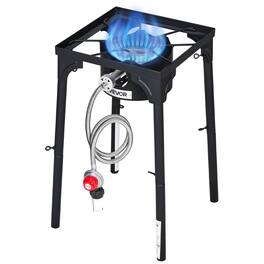 VEVOR - Single Burner Outdoor Propane Gas Stove, 100,000 BTU Propane LPG Gas Camping Stove, Heavy Duty Carbon Steel Outdoor - Black
