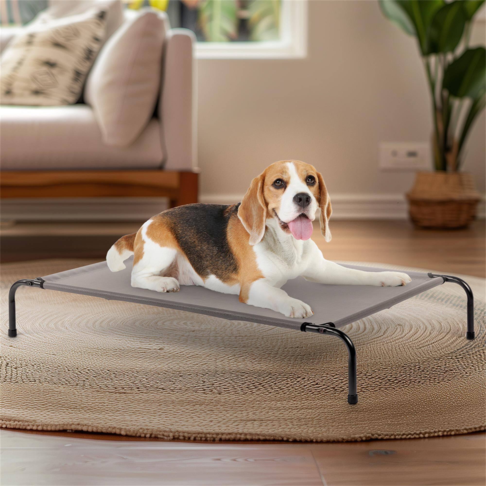 Alt View 1. Pefilos - 50" Indoor Basics Cooling Elevated Dog Bed with Metal Frame, Outdoor Pet Bed for Medium Dogs - Gray.