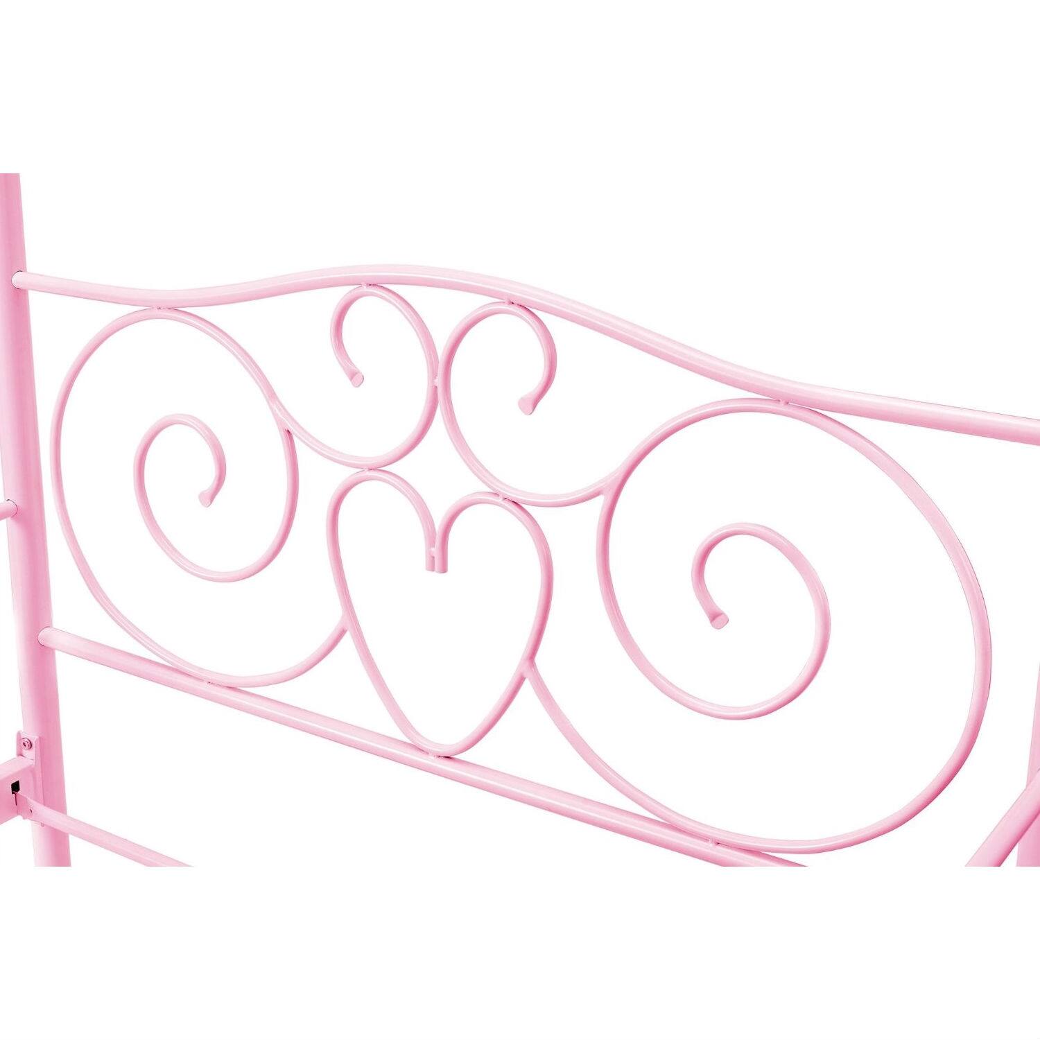 Back. Hivvago - Hivvago Twin size Sturdy Metal Canopy Bed - Pink.