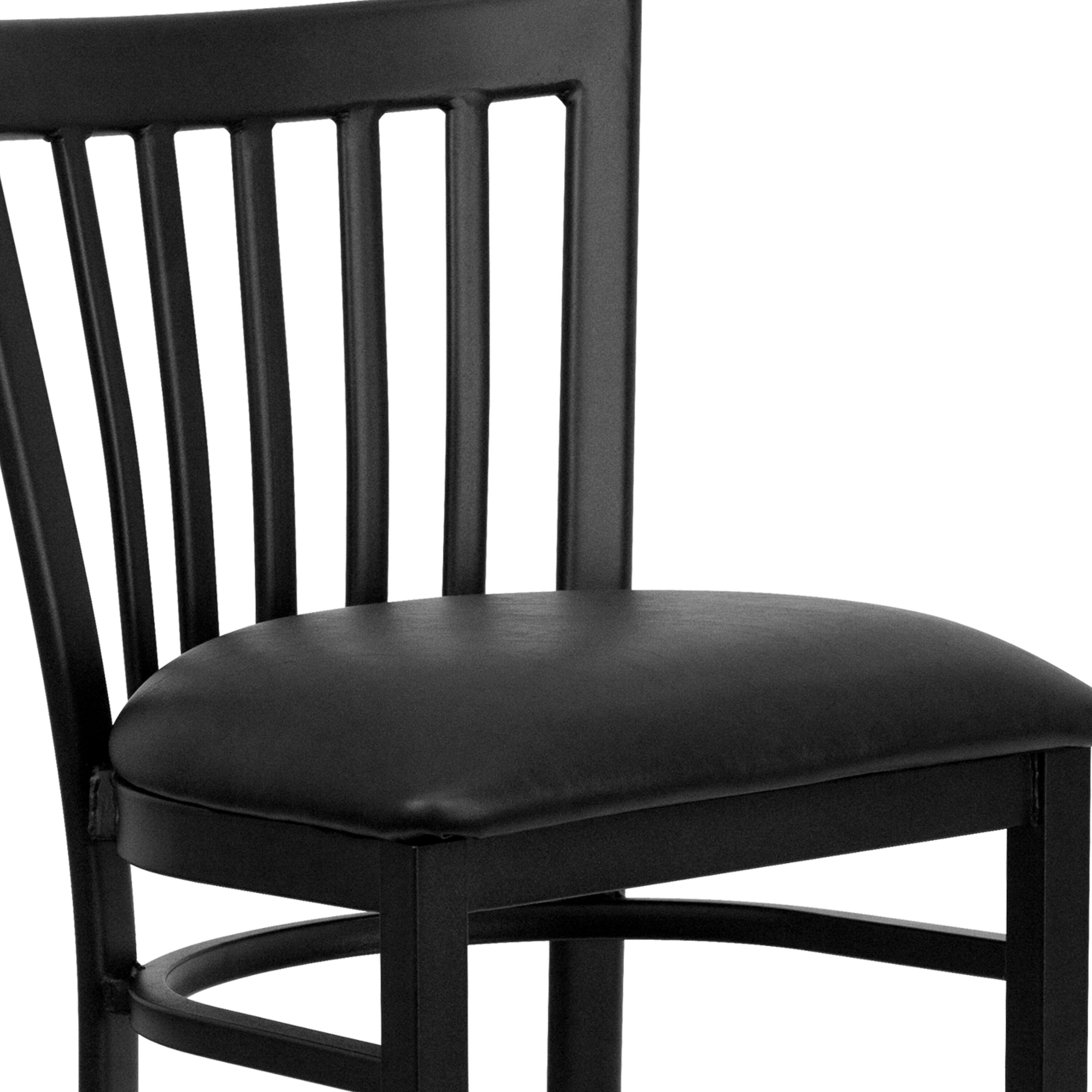 Alt View 8. Emma + Oliver - School House Back Metal Restaurant Dining Barstool - Black Vinyl Seat/Black Metal Frame.