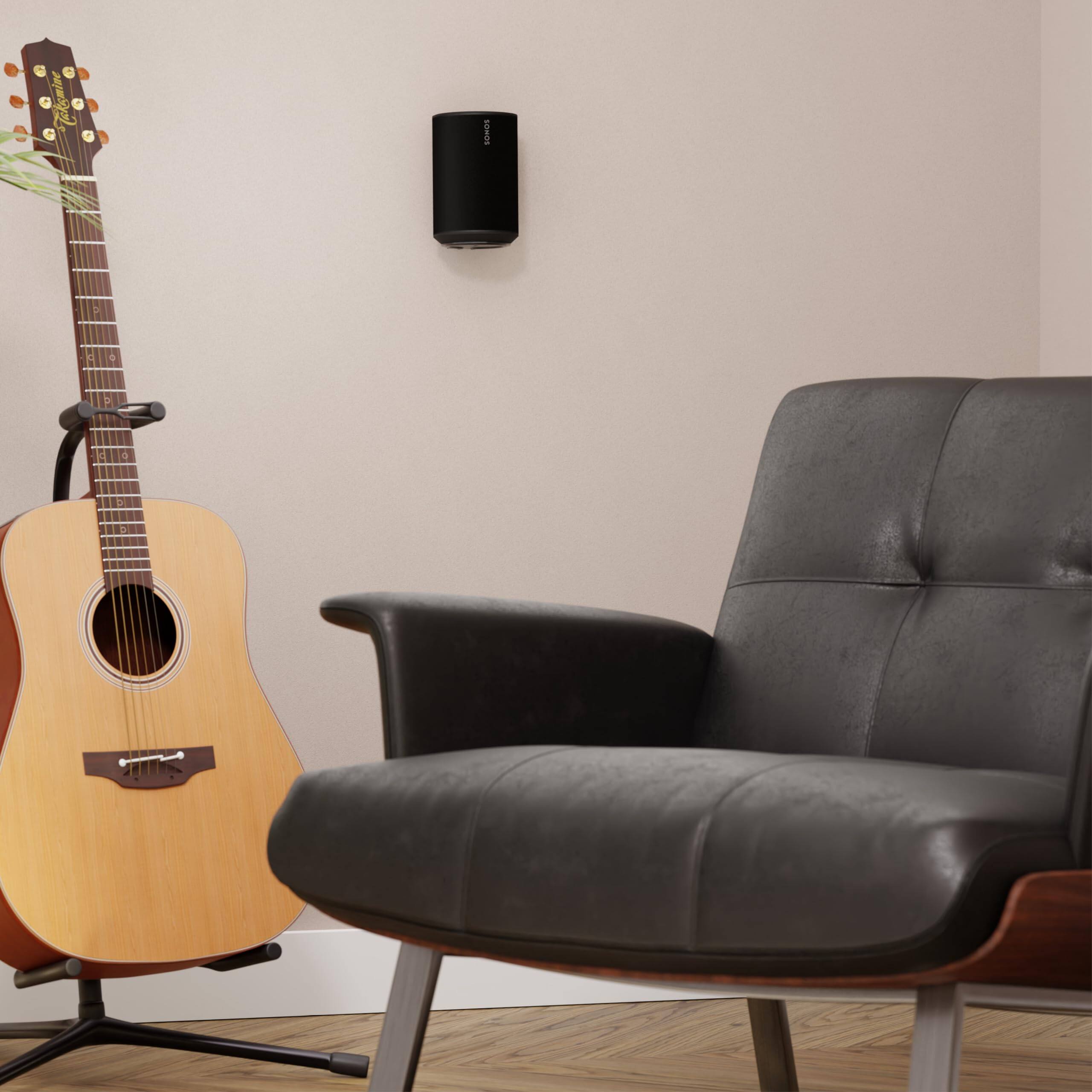 Alt View 6. Sanus - Fixed Wall Mounts for Sonos Era 100™ Speakers (Pair) - Secure and Space-Saving Design - Black.