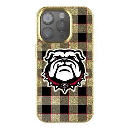 Keyscaper - NCAA - Georgia Bulldogs Plaid Bling iPhone Case - 15 - Gold