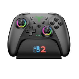 Kitcheniva - Wireless Controller With Charging Dock For Nintendo Switch 2/Switch/OLED/Lite - Black