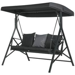 Outsunny - Patio Swing Chair, Porch Swing Glider with Cushion - Black