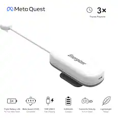 Meta Quest
3x Triples Playtime
Energizer
3x Triple Battery Life for Your Meta Quest
Meta Quest 2/3/3S Compatible
10W USB-C Fast Charging
3,000mAh Capacity
Connects Directly to Your Quest
Lightweight Design