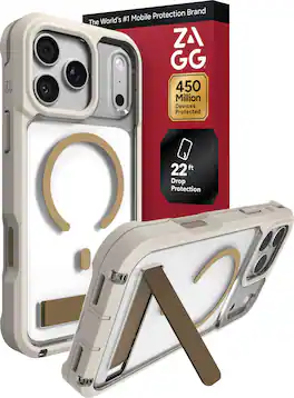 ZAGG - Rainier Snap MagSafe-Compatible Case with Kickstand for Apple iPhone 18 Pro Max / iPhone 17 Pro Max - Sandstone