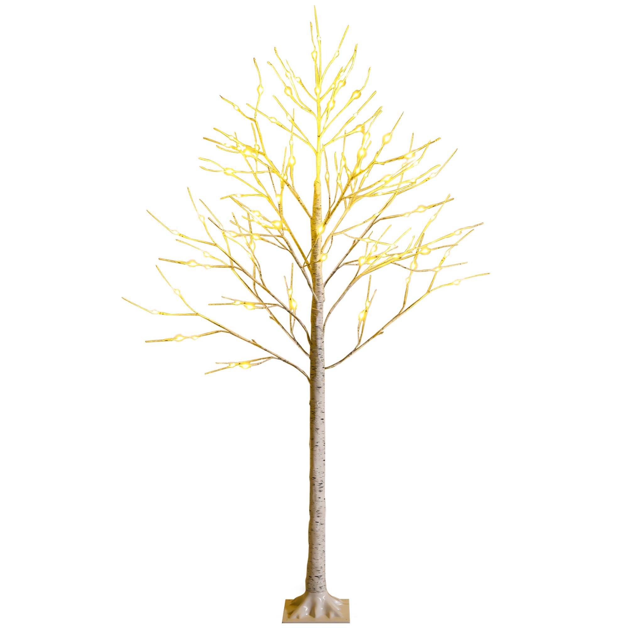 Alt View 20. Costway - 6ft Pre-lit Twig Birch Tree for Christmas Holiday w/96 LED Lights - White.
