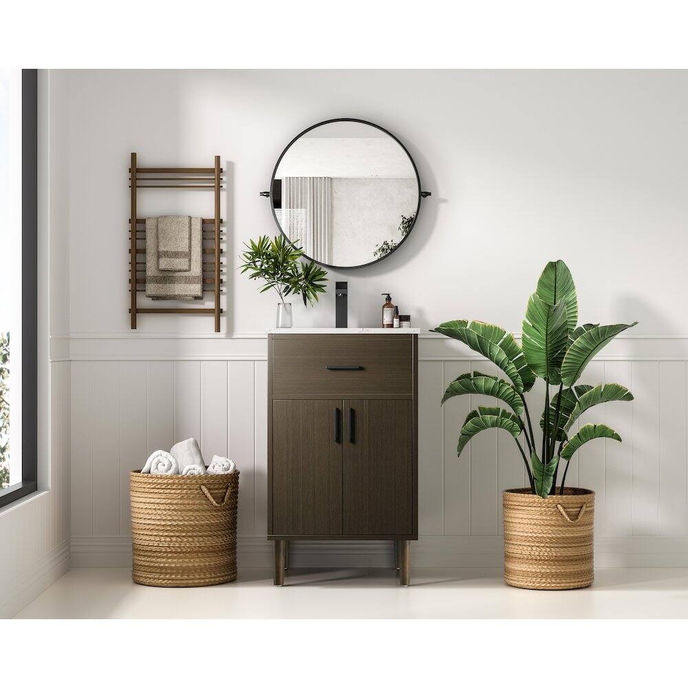 Alt View 7. Elegant Kitchen and Bath - Chandler 20 Inch Single Bathroom Vanity In Mocha Brown - Mocha Brown.