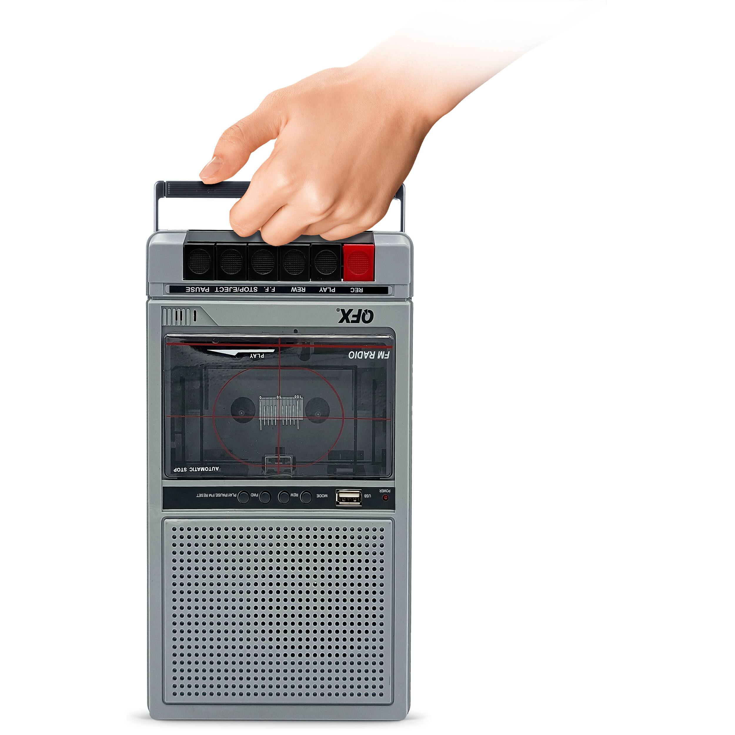 Alt View 20. QFX - Cassette Player and Recorder with Bluetooth and USB - Silver.