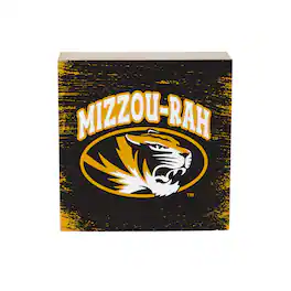 Evergreen Enterprises - Missouri Tigers 6" Square Fan Chant Wood Block Shelf Sign - Multicolor