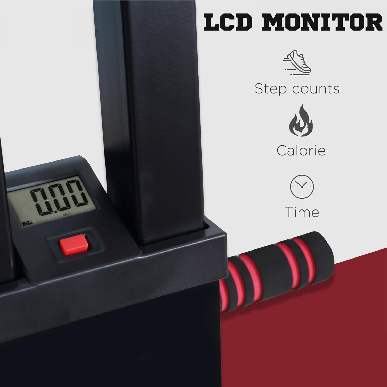LCD MONITOR, Step counts, Calorie, Time