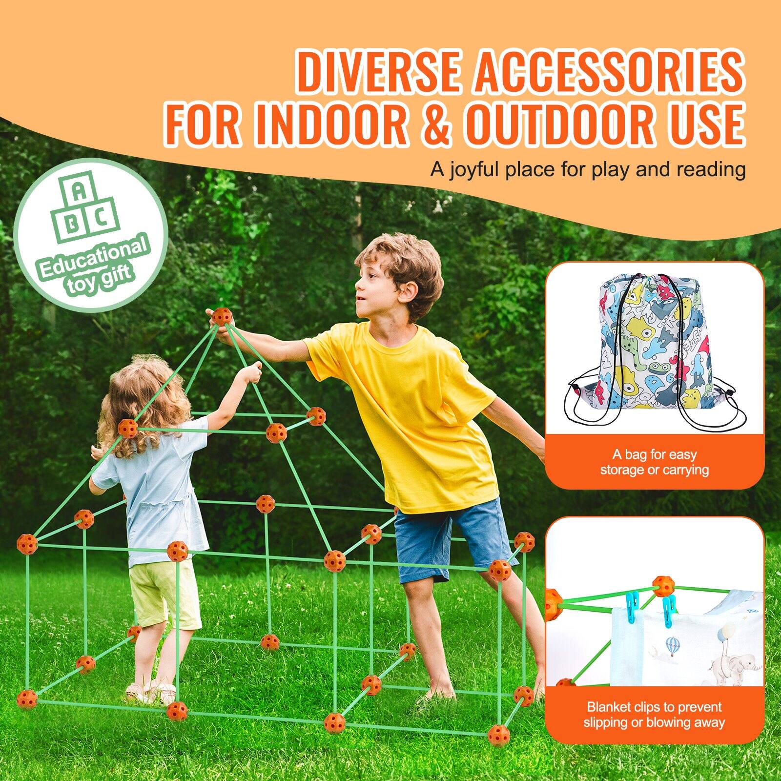Diverse Accessories for Indoor & Outdoor Use  
A joyful place for play and reading  

Educational Toy Gift  

A bag for easy storage or carrying  

Blanket clips to prevent slipping or blowing away