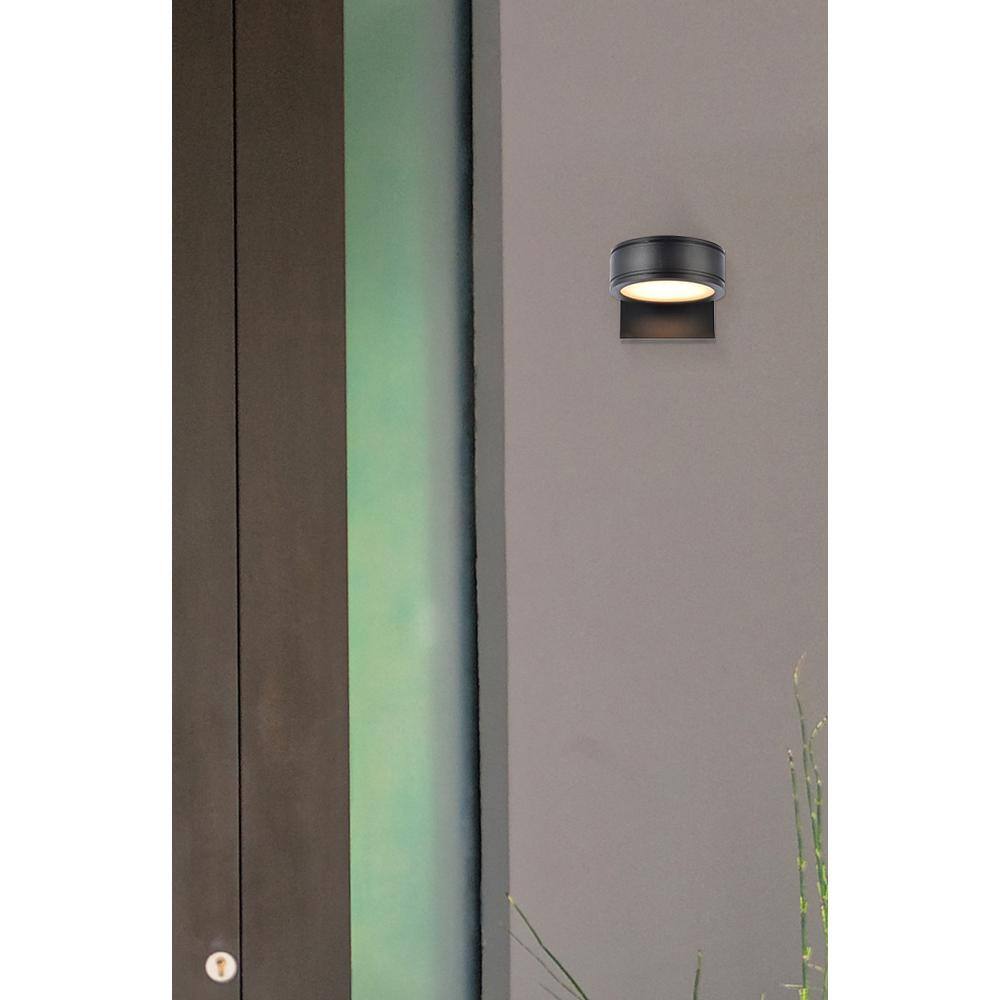 Alt View 1. Living District - Raine Integrated LED wall sconce in black - Black.