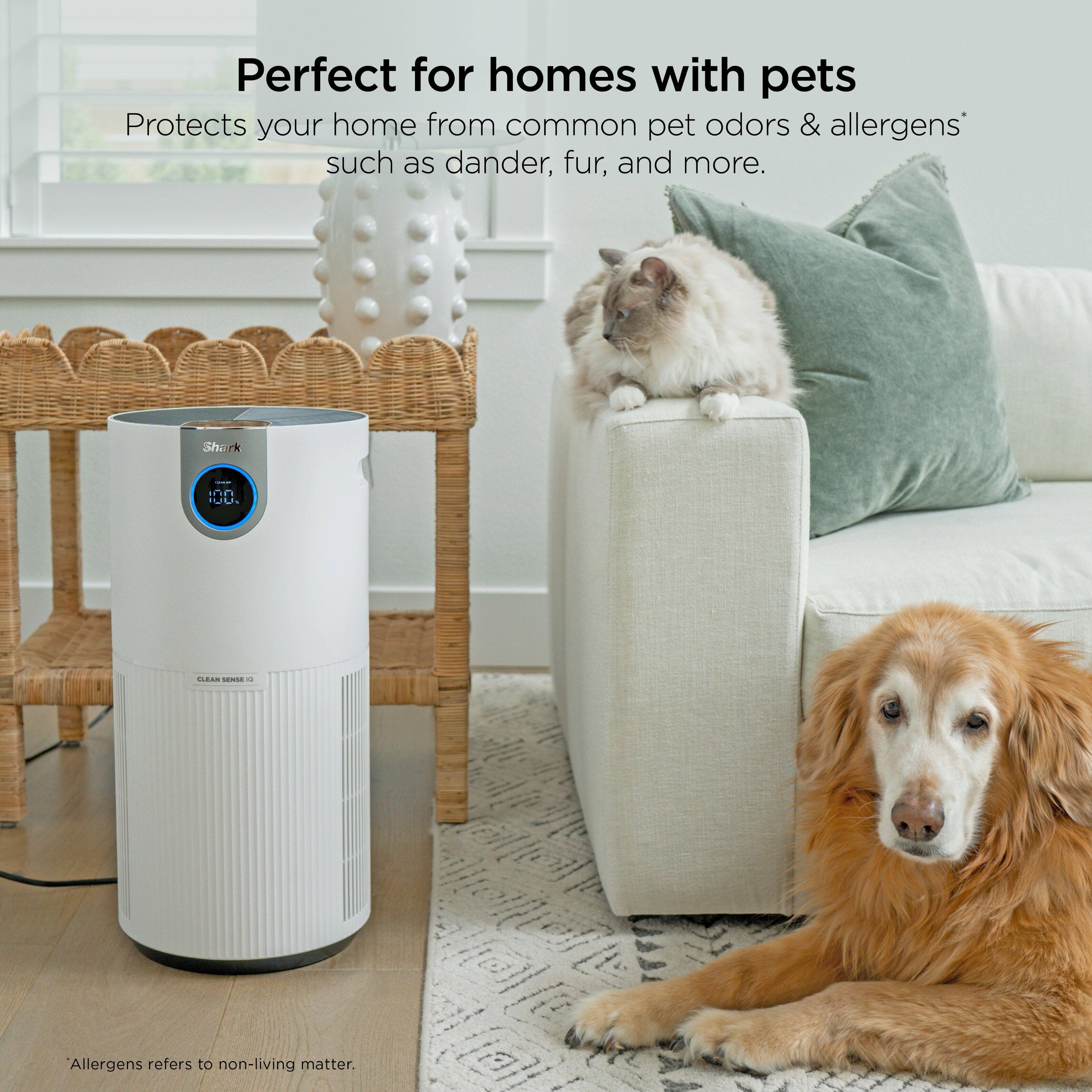 Perfect for homes with pets  
Protects your home from common pet odors & allergens* such as dander, fur, and more.  

*Allergens refers to non-living matter.