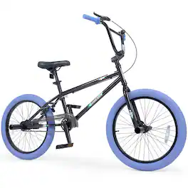 Costway - Freestyle BMX Bike, 20" Trick Bicycle with 360 Degree Steering, Adjustable Seat - Navy