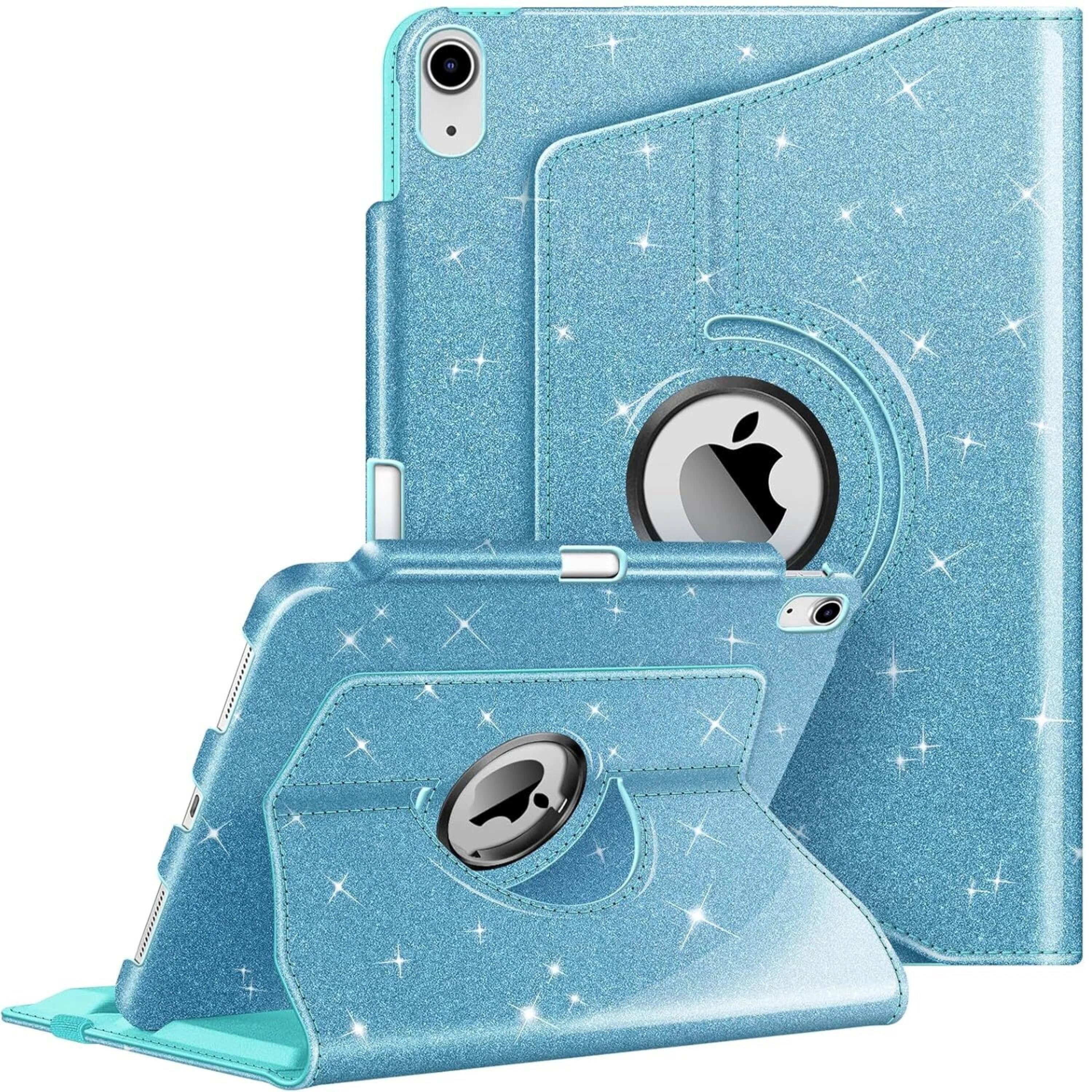 Kitcheniva - Smart Rotating Case For iPad A16 11th 2025 And iPad 10th 2022 Stand Cover - Glittering Blue
