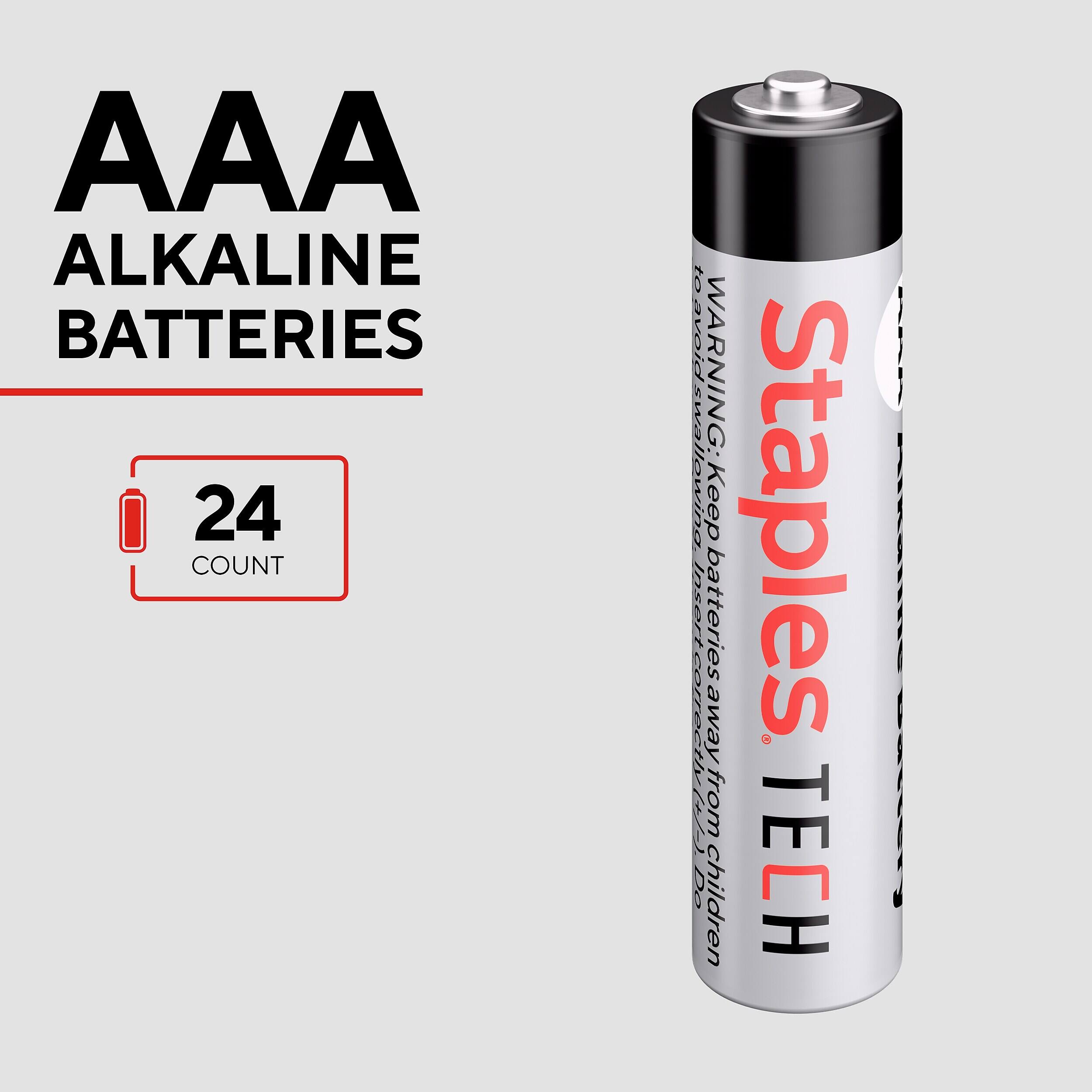 AAA Alkaline Batteries 24 Count

WARNING: Keep batteries away from children

Staples TECH