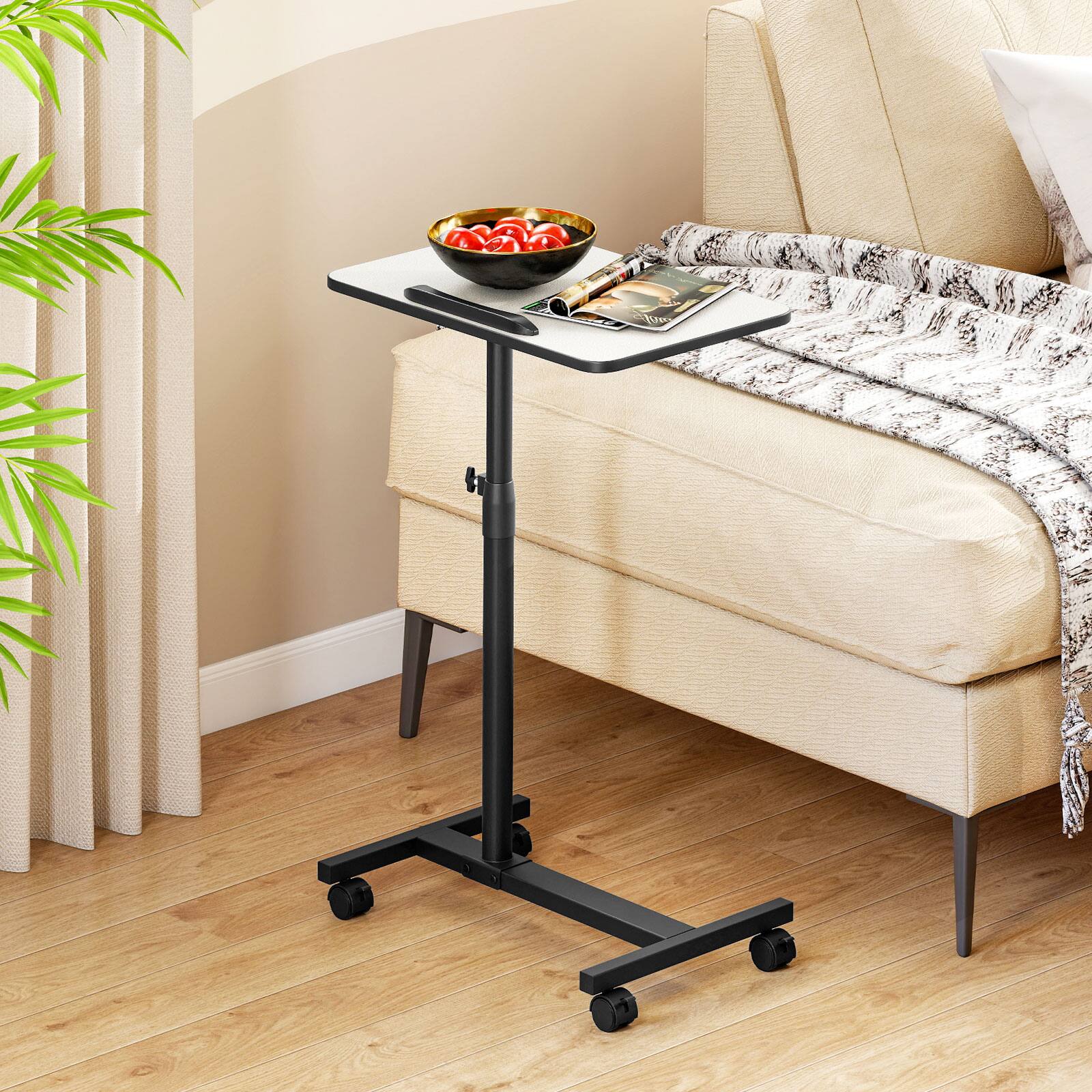 Alt View 1. Gymax - Gymax C-Shaped End Table Height Adjustable Side Table w/ Tilting Top - Gray.