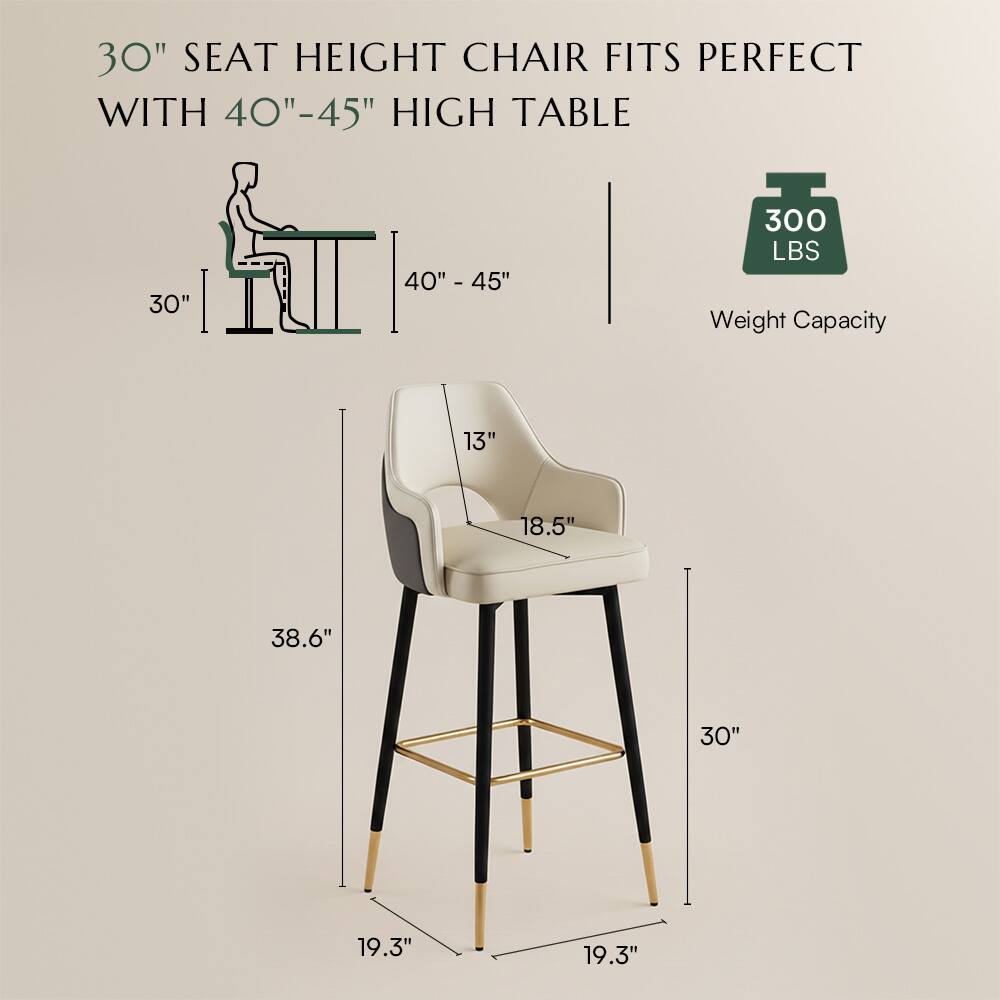 30" SEAT HEIGHT CHAIR FITS PERFECT WITH 40"-45" HIGH TABLE

300 LBS Weight Capacity

13" 18.5" 38.6" 30" 19.3" 19.3"