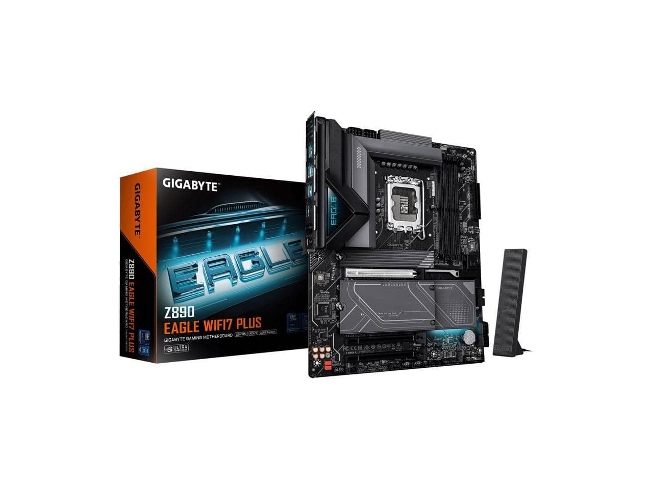 GIGABYTE - Z890 EAGLE WIFI7 PLUS ATX MB, Core Ultra 2, DDR5, PCIe 5.0, WiFi 7, 2.5GbE, 4x M.2, 14+1+2 Phases