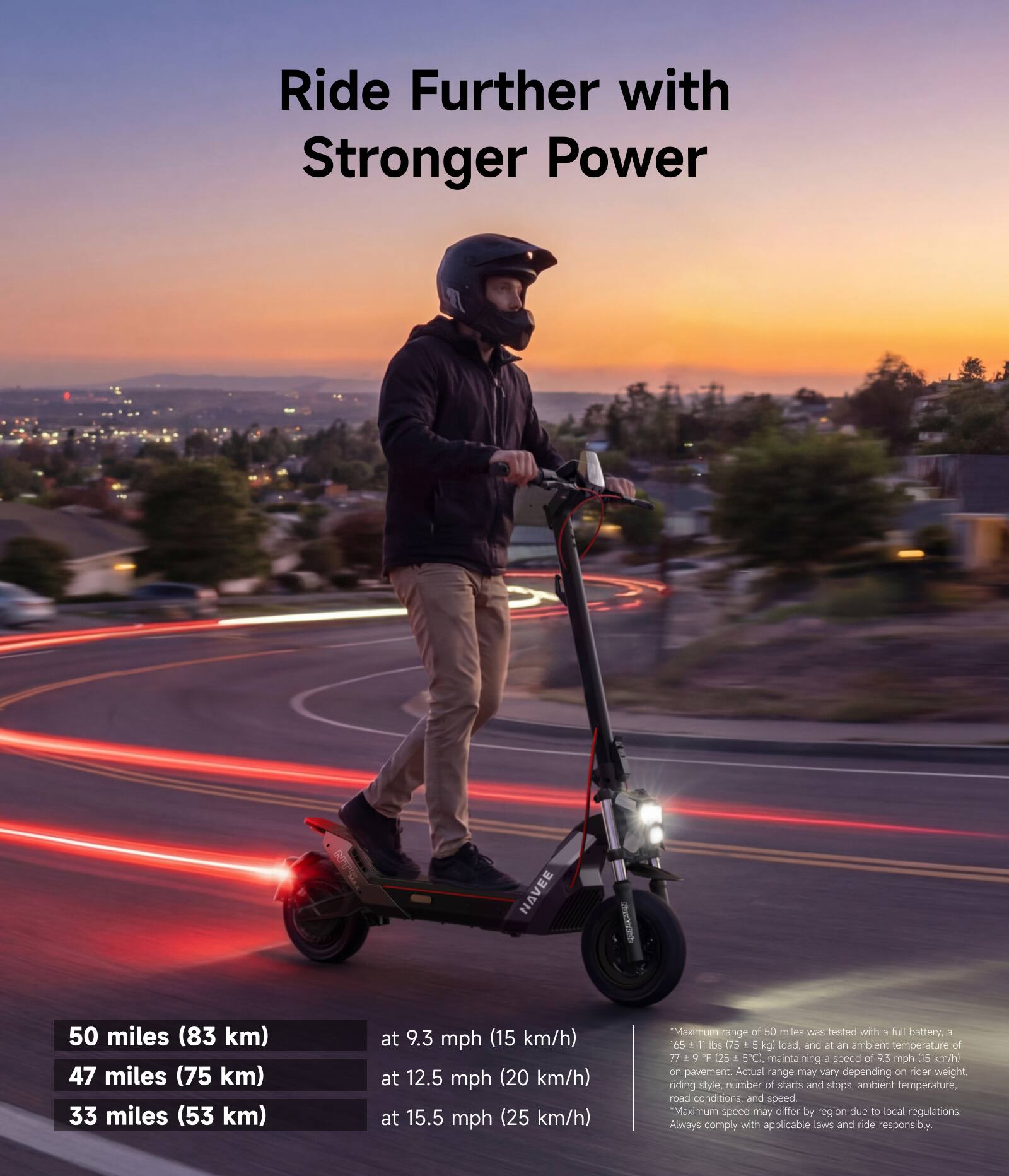 NAVEE NT5 Max Electric Scooter, 51.6 mi Max Range, 31 MPH Max